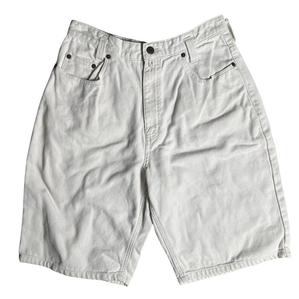 Merona Bermuda Shorts Mens 33 White Cotton Canvas Relaxed Fit Pockets Casual